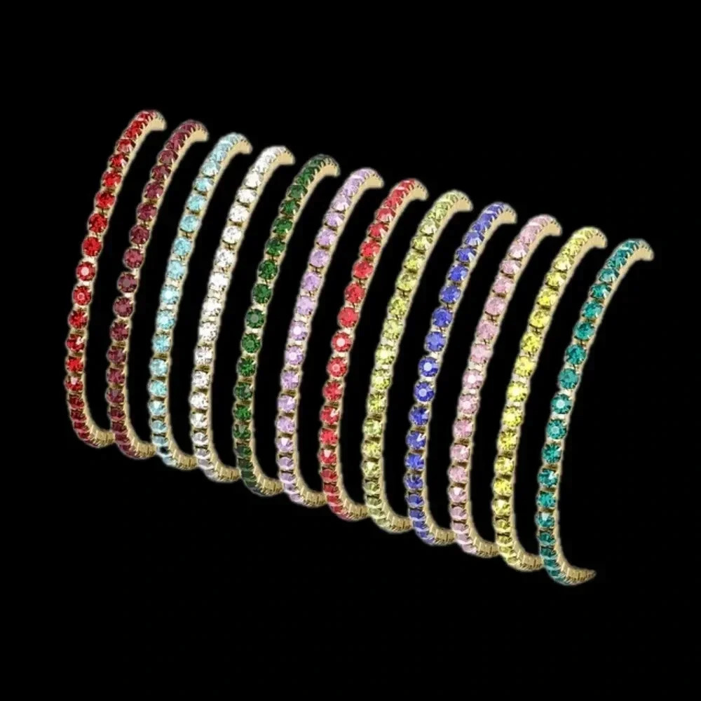 Lavender Alexandrite CZ 18K Gold Stainless Steel Tennis Bracelet June Birthstone - Picture 6 of 7